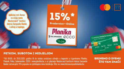 Nova saradnja sa Intesa Sanpaolo bankom – Ostvarite -15% popusta uz MasterCard!