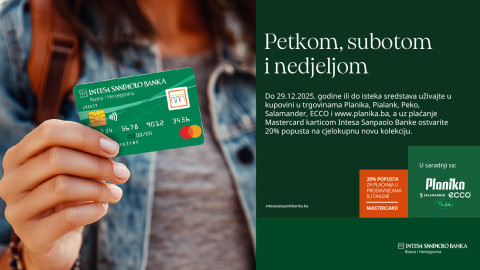 Popusti sa Intesa Sanpaolo bankom – Ostvarite -20% popusta uz MasterCard!